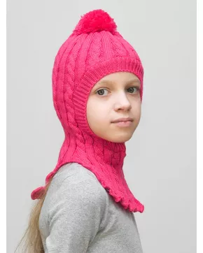 Шапка-шлем для девочки весна-осень Лиза (Цвет малиновый)