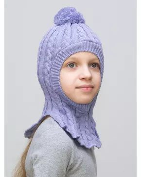 Шапка-шлем для девочки весна-осень Лиза (Цвет лавандовый)