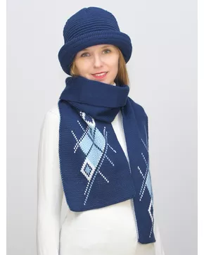 Комплект шляпа+шарф женский весна-осень Bloom (Цвет светло-синий)