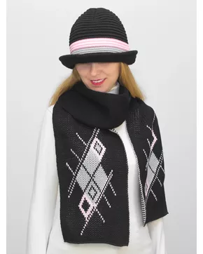 Комплект шляпа+шарф женский весна-осень Bloom (Цвет графит)