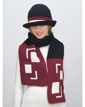 Комплект шляпа+шарф женский весна-осень Qadro (Цвет вишневый)
