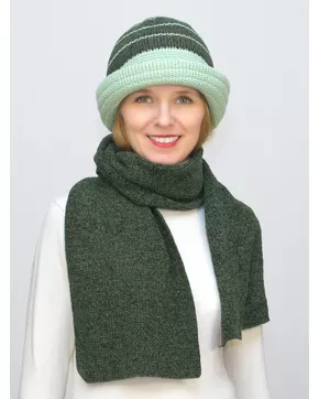 Комплект шляпа+шарф женский весна-осень Тина (Цвет зеленый)