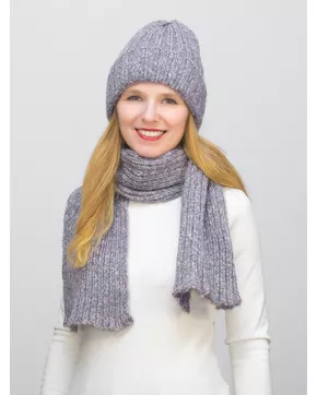 Комплект зимний женский шапка+шарф Милиса (Цвет лавандовый)