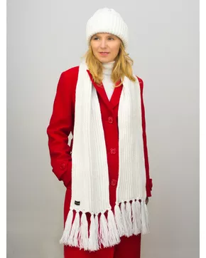 Комплект женский весна-осень шапка+шарф Анна (Цвет молочный)