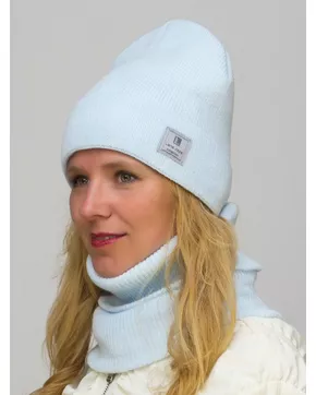 Комплект зимний женский шапка+снуд Милана (Цвет лед)