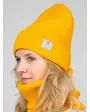 Комплект зимний женский шапка+снуд Милана (Цвет желток)