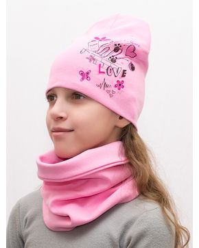 Комплект для девочки шапка+снуд Love