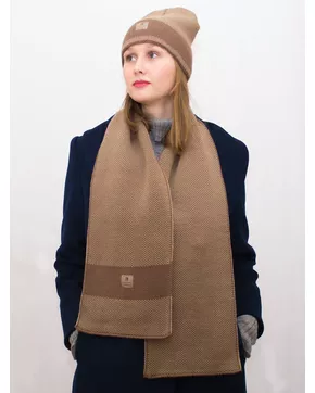 Комплект женский весна-осень шапка+шарф Ариана (Цвет светло-коричневый)
